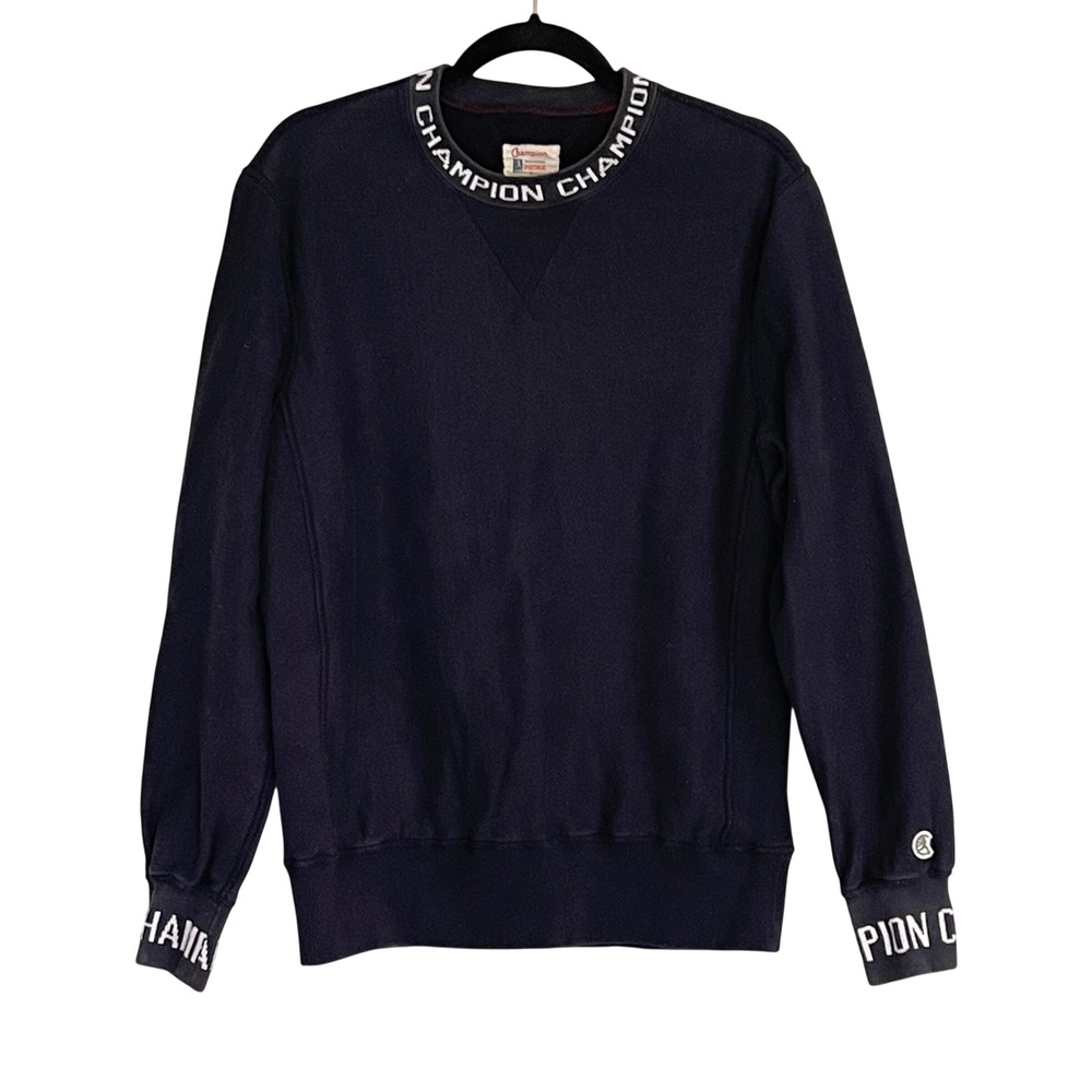 Champion Todd Snyder Mens Navy Blue Logo Trim Sweatshirt‎ Medium Made in Canada